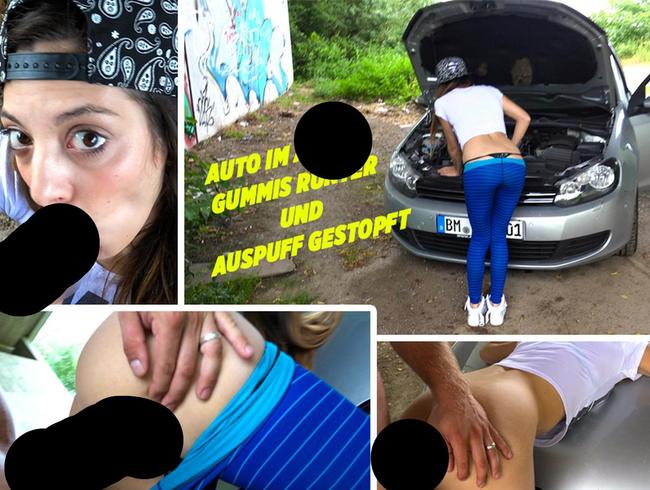 lilly lil Porno Video: Auto im Arsch! Gummis runter u Auspuff gestopft!